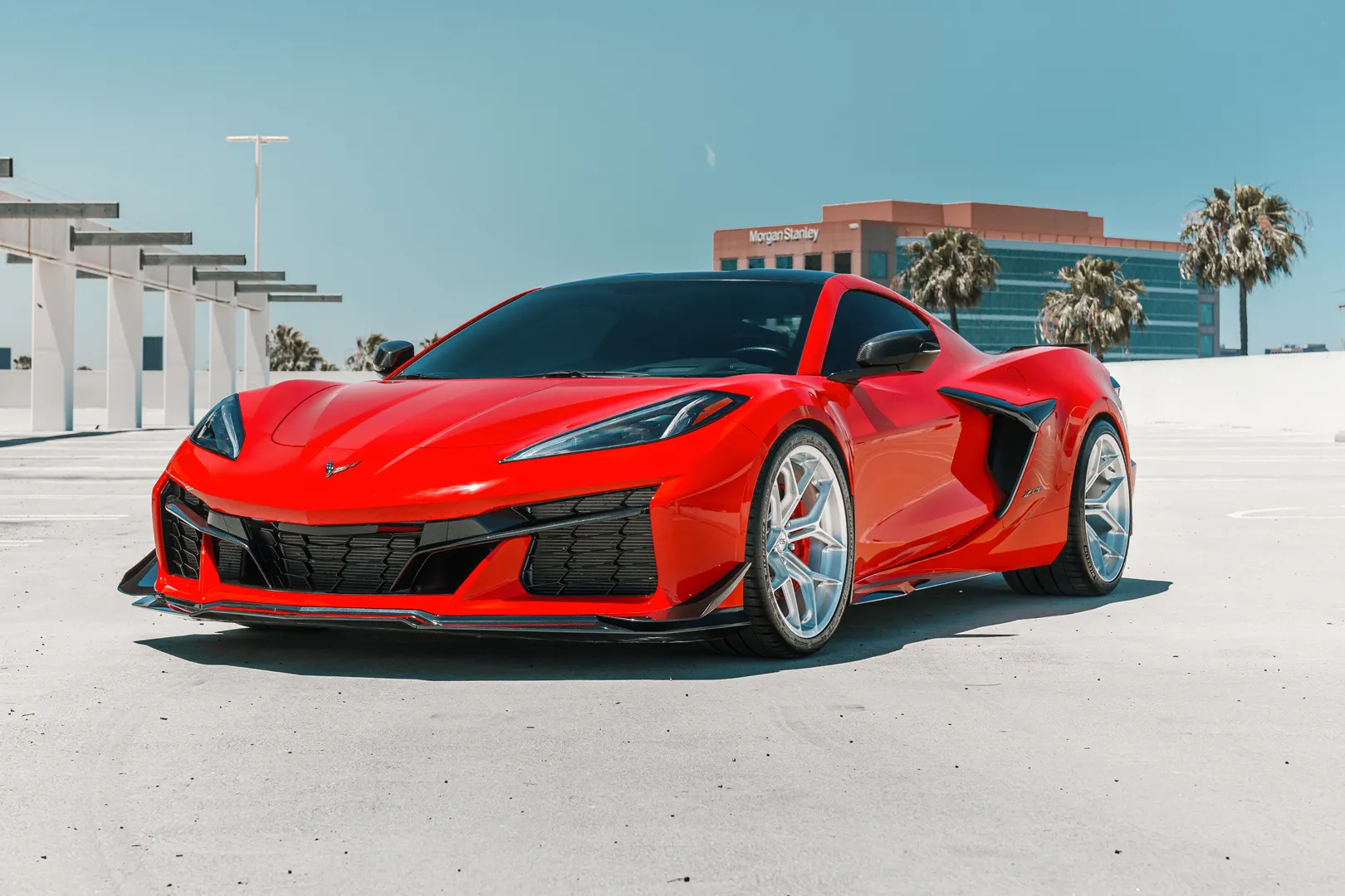 Red C8 Corvette at Corvettes at Carlisle 2025